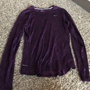Nike Dri Fit Long Sleeve Purple Size Small